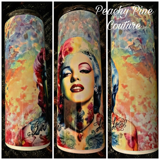 Watercolor Marilyn Monroe Tumbler