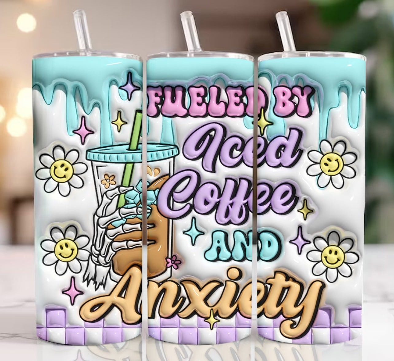 Fueled By Iced Coffee & Anxiety Tumbler