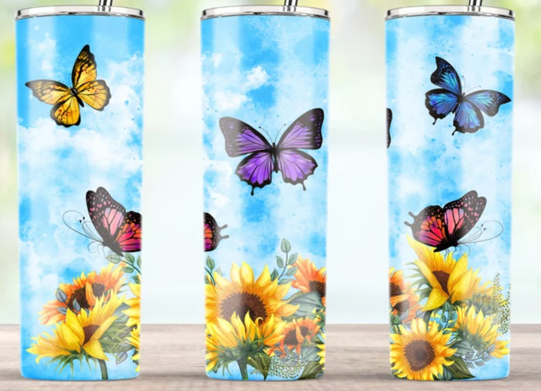 Sunflower and Butterfly Tumbler