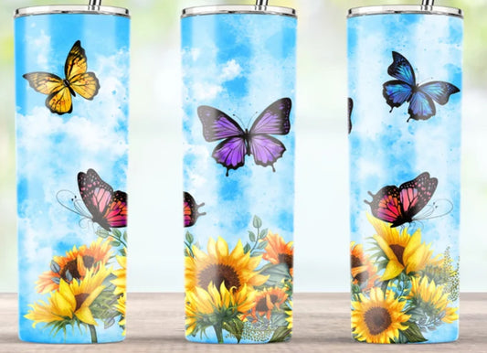 Sunflower and Butterfly Tumbler