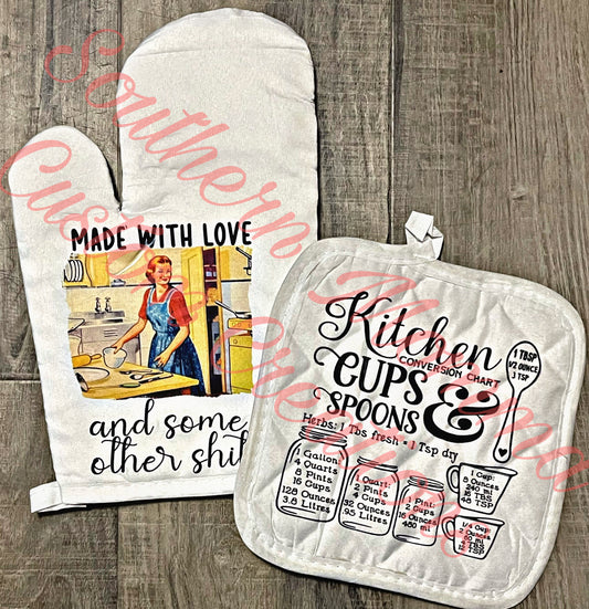 Kitchen Oven Mitt/Pot Holder Set