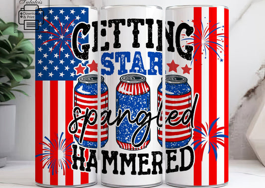 Star Spangled Hammered Tumbler