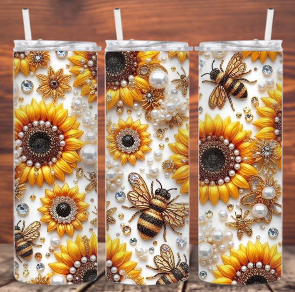 Sunflower & Bee Tumbler