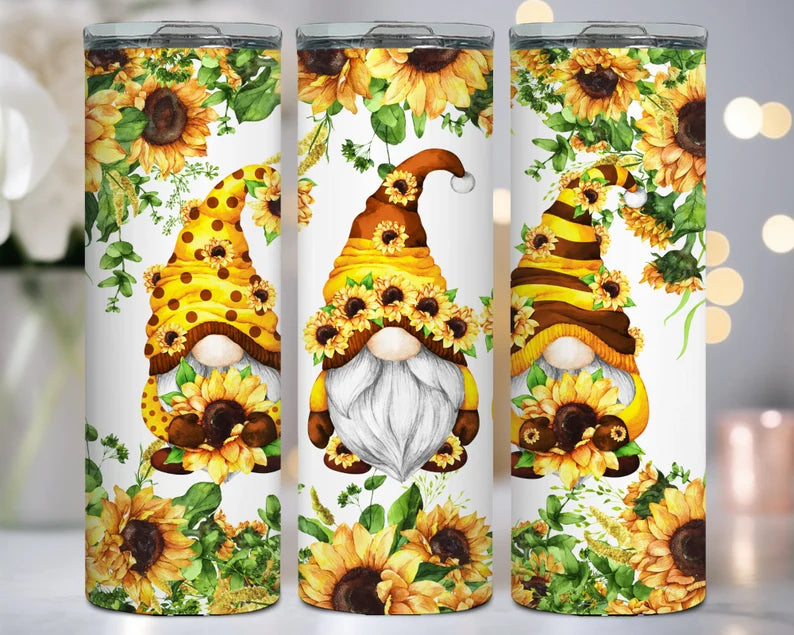 Sunflower Gnome Tumbler