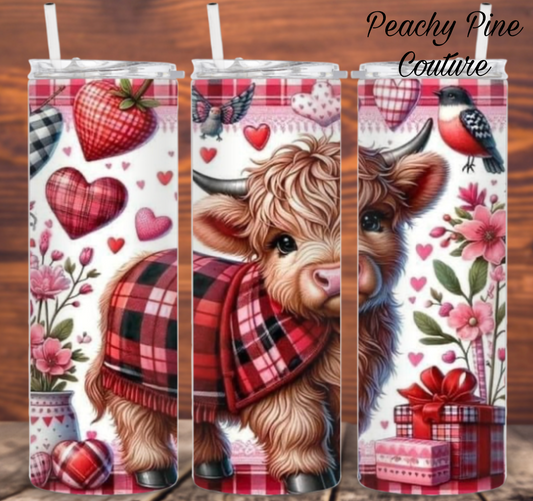 Valentines Highland Cow Tumbler