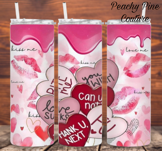 Valentines Day Candy Heart Tumbler